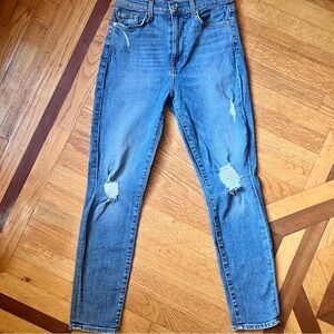 7 For All Mankind 7FAM Luxe Vintage High Waist Ankle Skinny Stretch Jeans 28